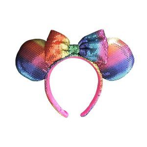 Disney Parks Rainbow Ears with Bow Headband - Limited Edition - Discontinued